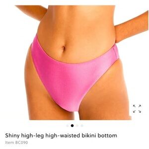 J Crew Plus High Rise Cheeky Bikini Bottom Swim Radiant Light Pink M (8-10) NWT